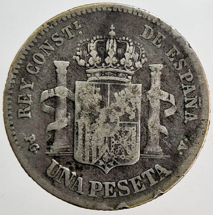 1894 Spain Una 1 Peseta Silver Coin | Collectable Grade | a6188