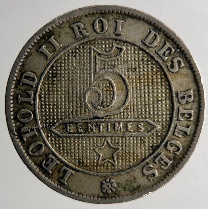 1895 Belgium 5 Centimes Coin | Fine Collectable Grade