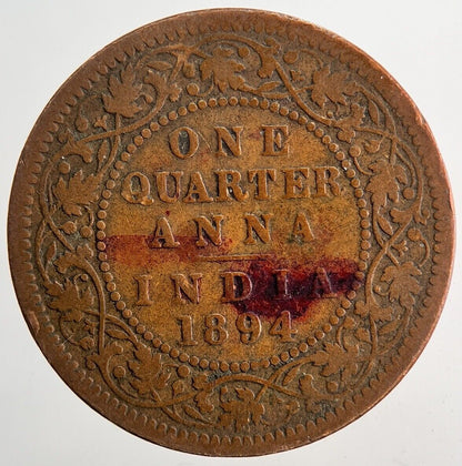 1894 Victoria One Quarter 1/4 Anna Coin | Collectable Grade