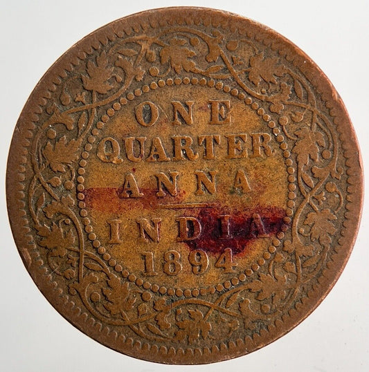 1894 Victoria One Quarter 1/4 Anna Coin | Collectable Grade