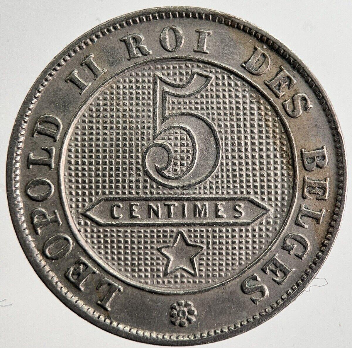 1895 Belgium 5 Cents Coin | Fine Collectable Grade | a8943