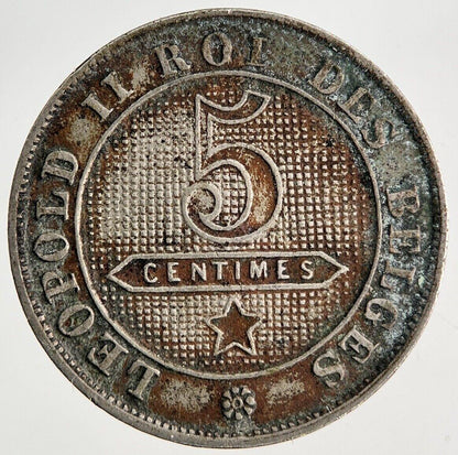1895 Belgium 5 Centimes Coin | Fine Collectable Grade