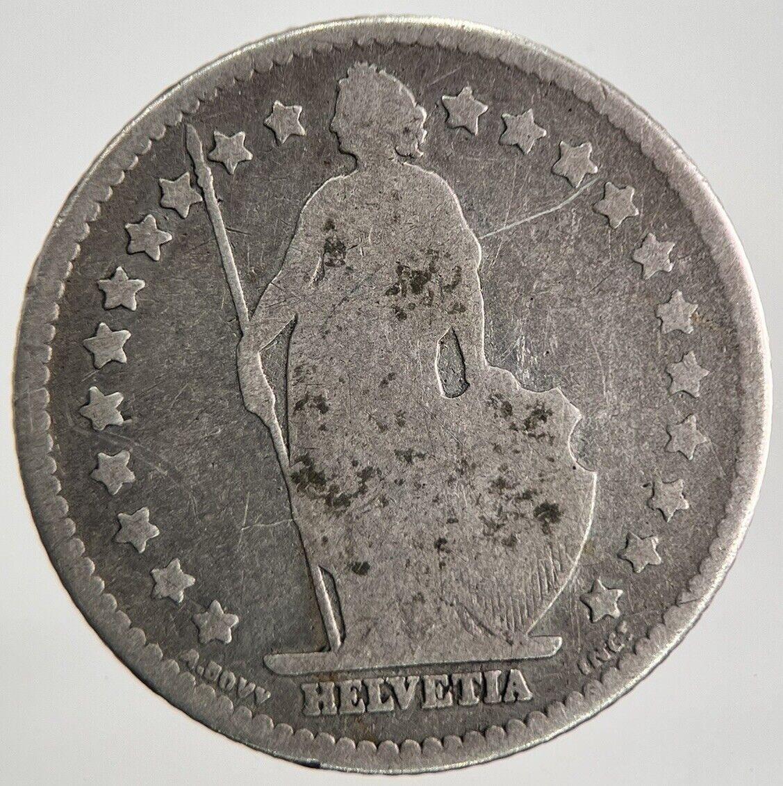 1894 Switzerland 1 One Franc Silver Coin | Collectable Grade | a9807