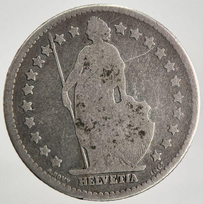 1894 Switzerland 1 One Franc Silver Coin | Collectable Grade | a9807