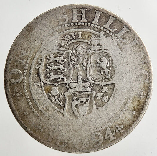 1894 Victoria Shilling Silver Coin | Fair Grade