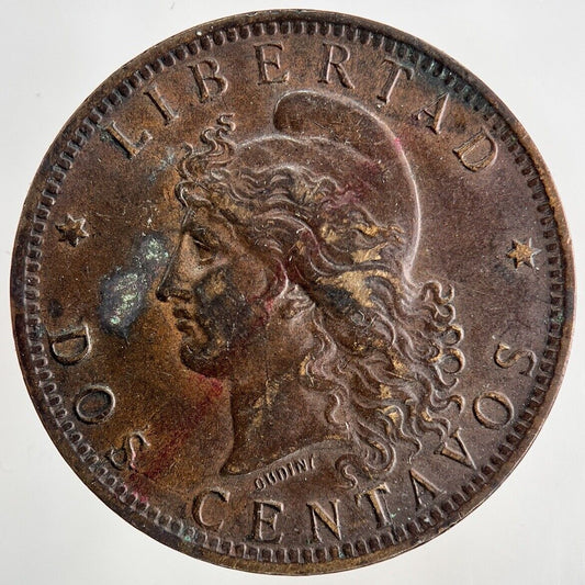 1895 Argentina Dos 2 Centavos Coin | Fine Collectable Grade