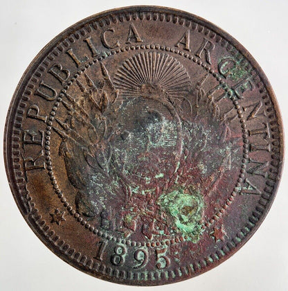 1895 Argentina Dos 2 Centavos Coin | Fine Collectable Grade