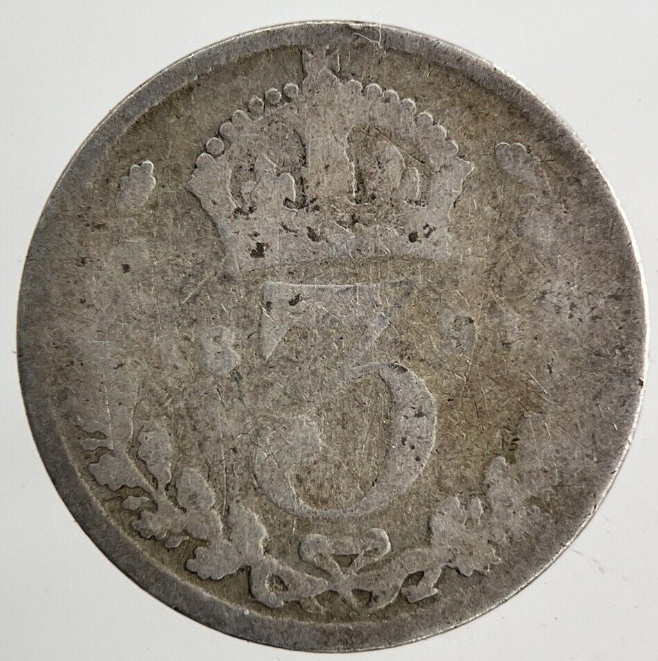 1894 Victoria Threepence Silver Coin | Worn Grade