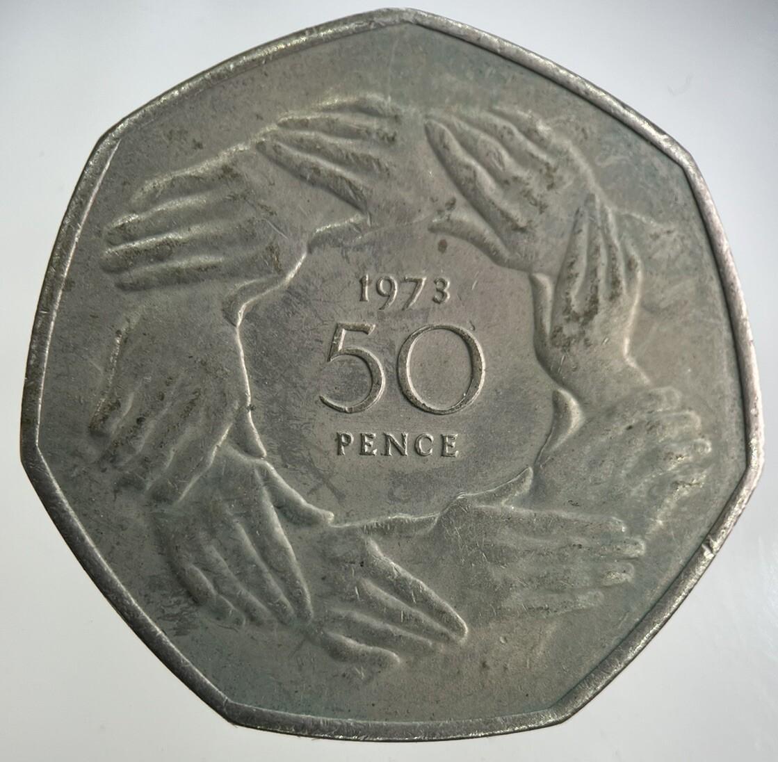 1973 Elizabeth II 2nd 50p Fifty-Pence Coin | Very High Grade