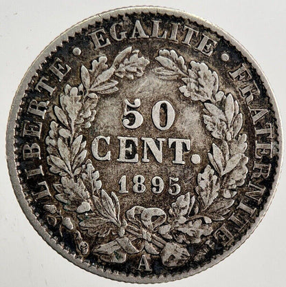1895 France 50 Centimes Cents Coin | Fine Collectable Grade | a5413
