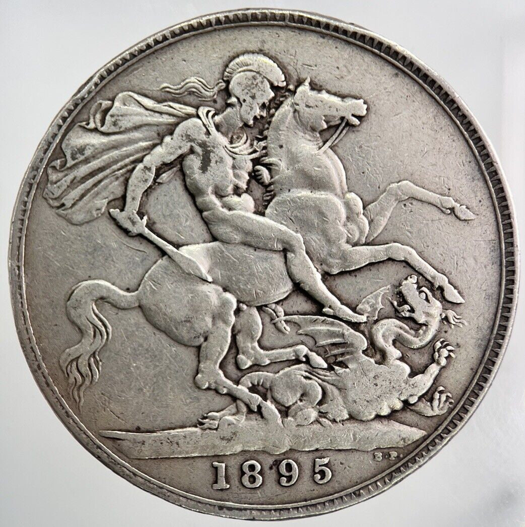 1895 Victoria Half-Crown Silver Coin | Fine Collectable Grade | a4532