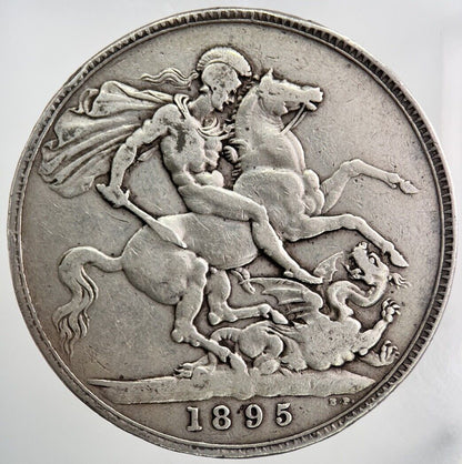 1895 Victoria Half-Crown Silver Coin | Fine Collectable Grade | a4532