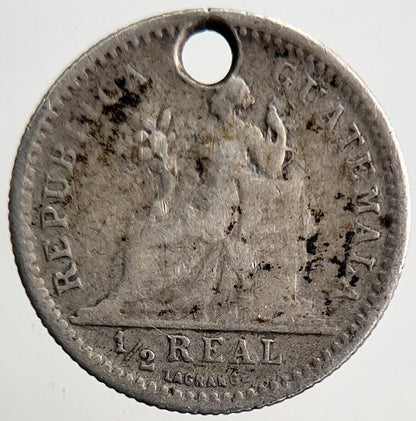 1895 Guatemala 1/2 Half Real Silver Coin | Collectable Grade | a3192