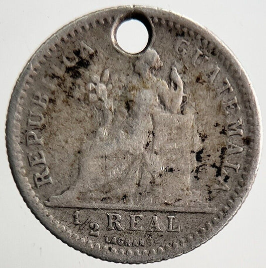 1895 Guatemala 1/2 Half Real Silver Coin | Collectable Grade | a3192
