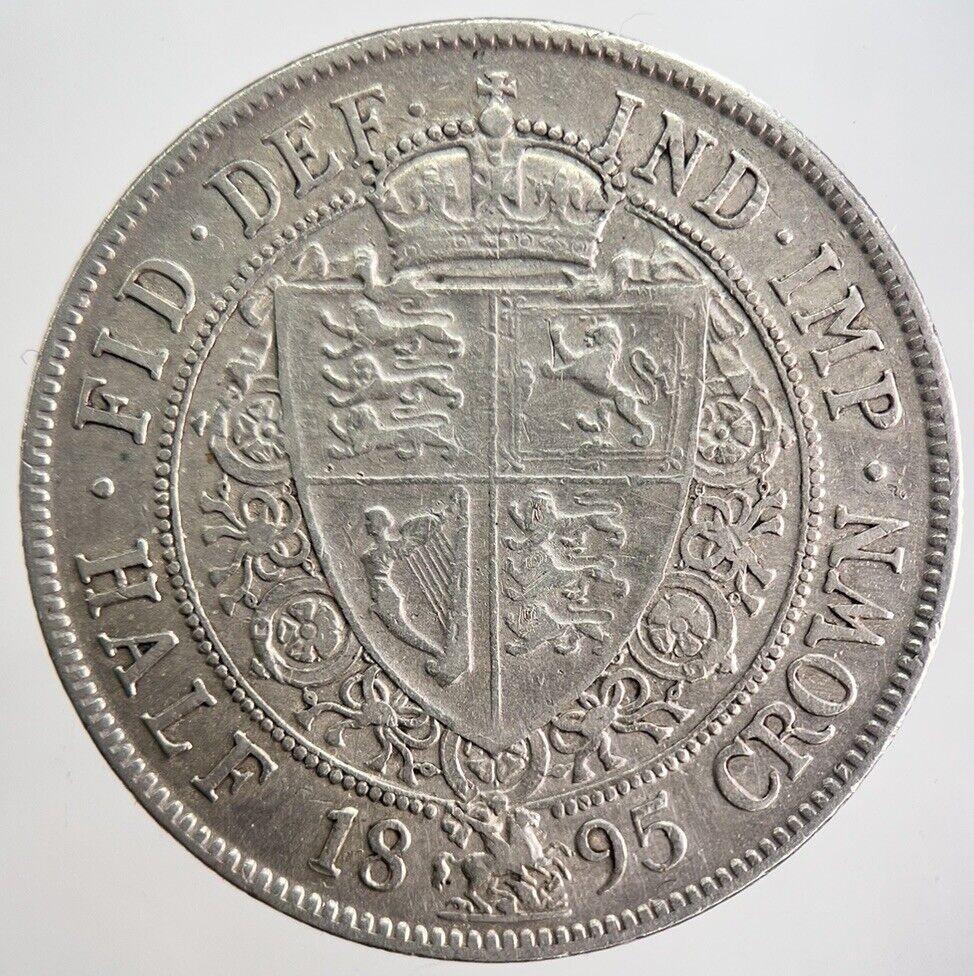 1895 Victoria Half-Crown Silver Coin | Fine Collectable Grade | a369