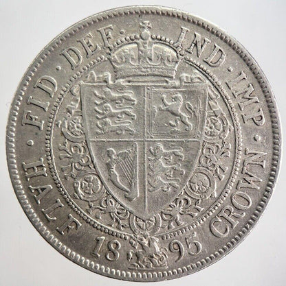 1895 Victoria Half-Crown Silver Coin | Fine Collectable Grade | a369