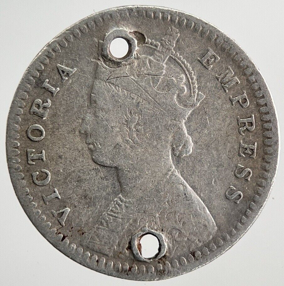 1895 2 Annas India Silver Coin | Fine Collectable Grade