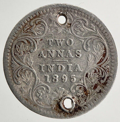 1895 2 Annas India Silver Coin | Fine Collectable Grade