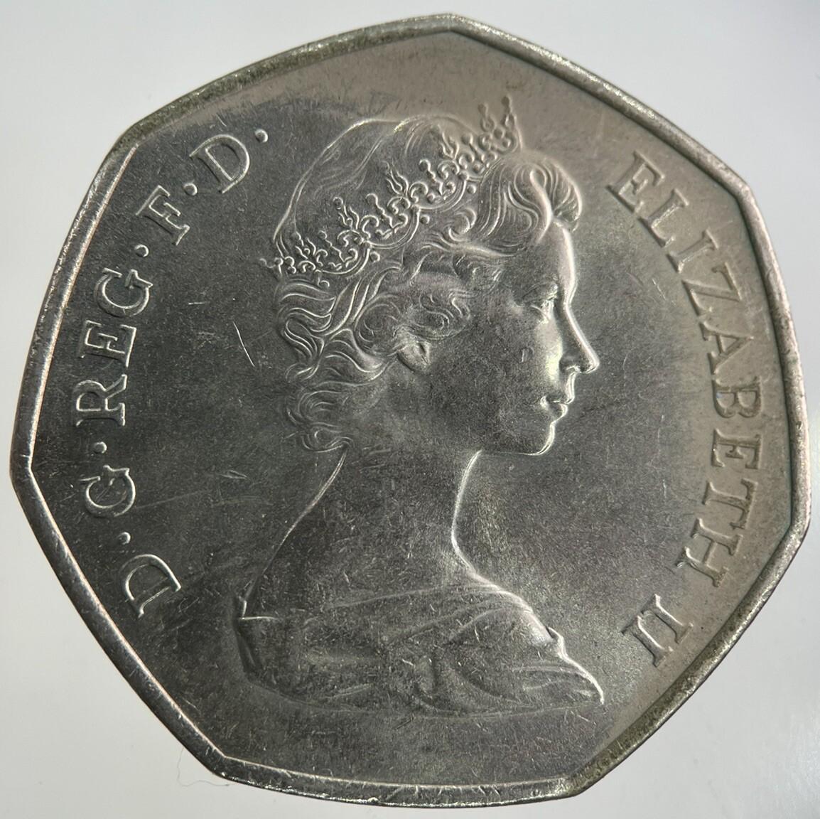 1973 Elizabeth II 2nd 50p Fifty-Pence Coin | Very High Grade