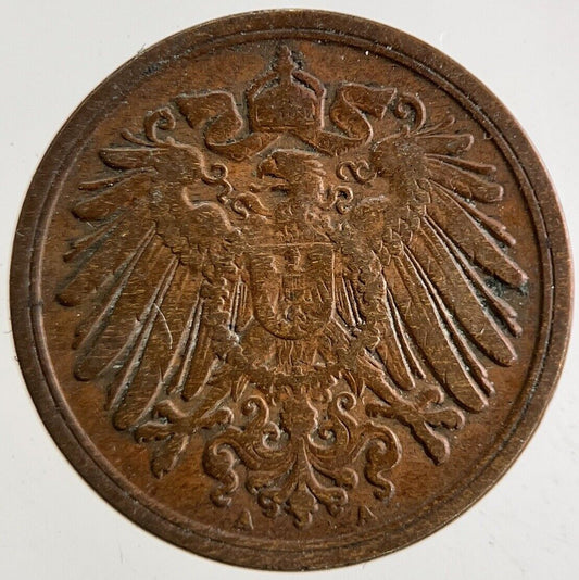 1895 Germany 1 Pfennig Coin | Fine Collectable Grade
