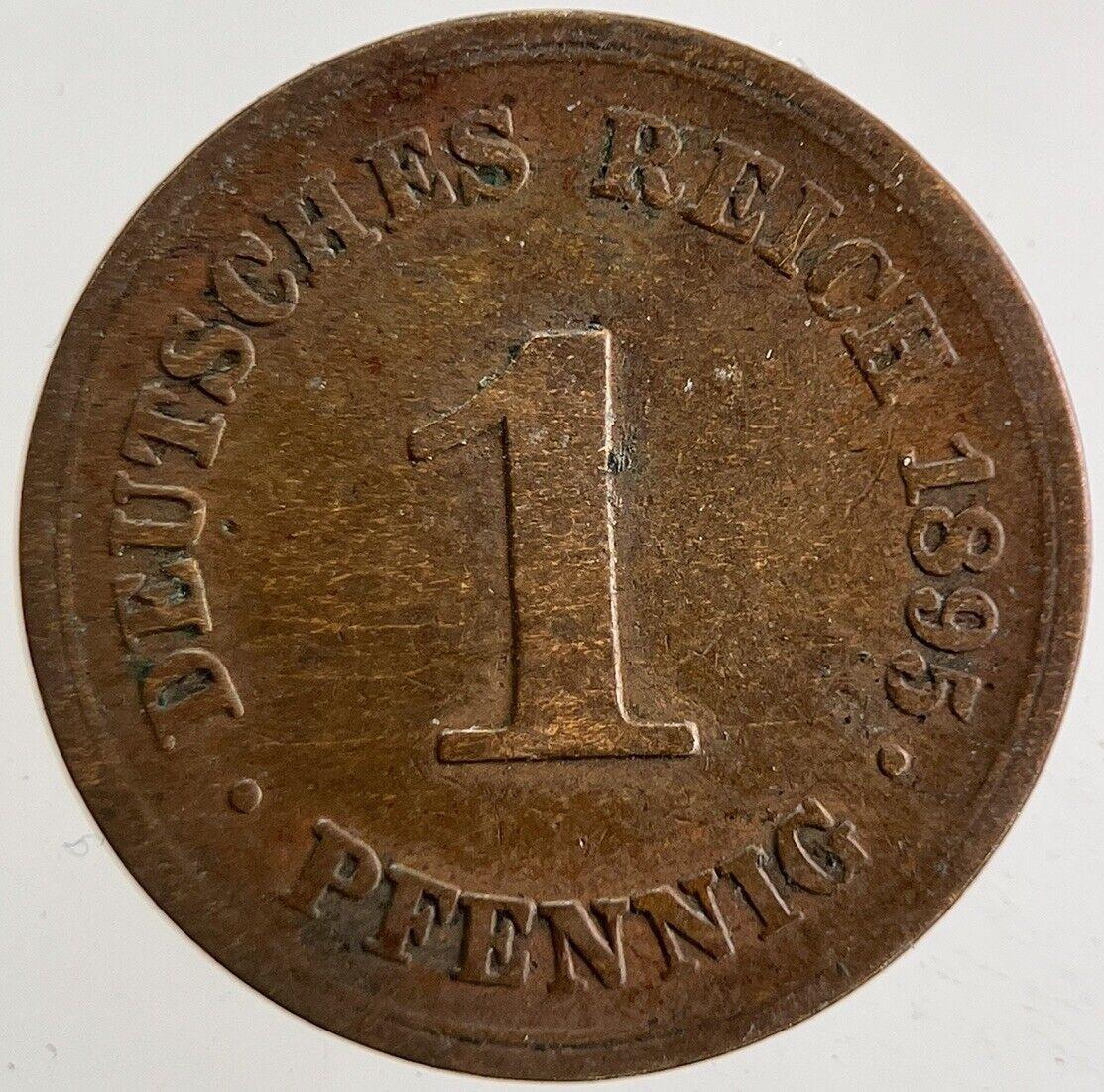 1895 Germany 1 Pfennig Coin | Fine Collectable Grade