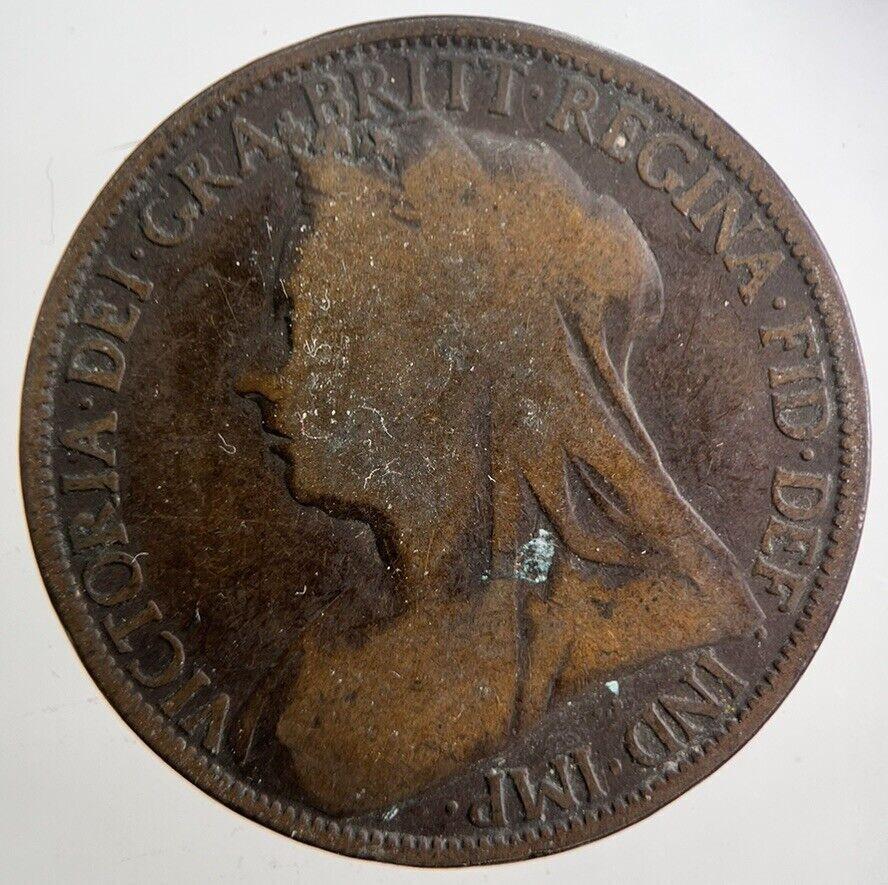 1895 Victoria One Penny Coin | Fair Grade | a4930