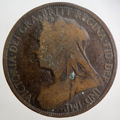 1895 Victoria One Penny Coin | Fair Grade | a4930