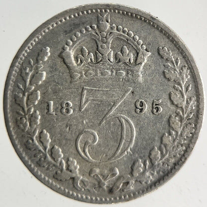 1895 Victoria Threepence Silver Coin | Fine Collectable Grade