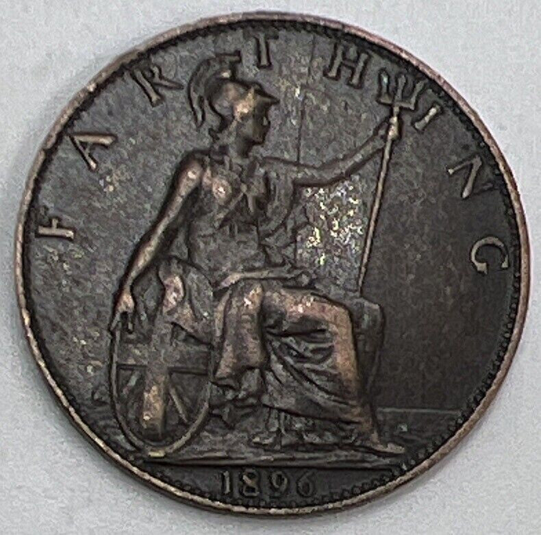 1896 Farthing | British Copper Coin | Queen Victoria | Collectable Grade | a105