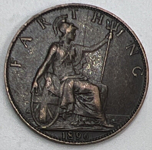 1896 Farthing | British Copper Coin | Queen Victoria | Collectable Grade | a105