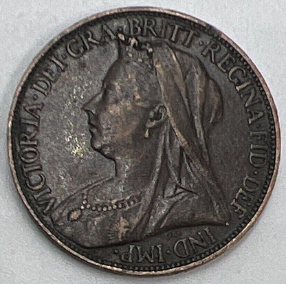 1896 Farthing | British Copper Coin | Queen Victoria | Collectable Grade | a105