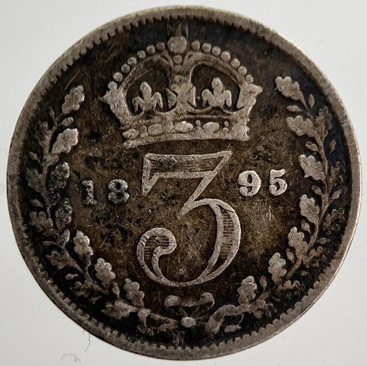 1895 Victoria Threepence Silver Coin | Fine Collectable Grade | a8548