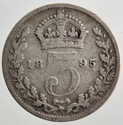 1895 Victoria Threepence Silver Coin | Collectable Grade | a7217