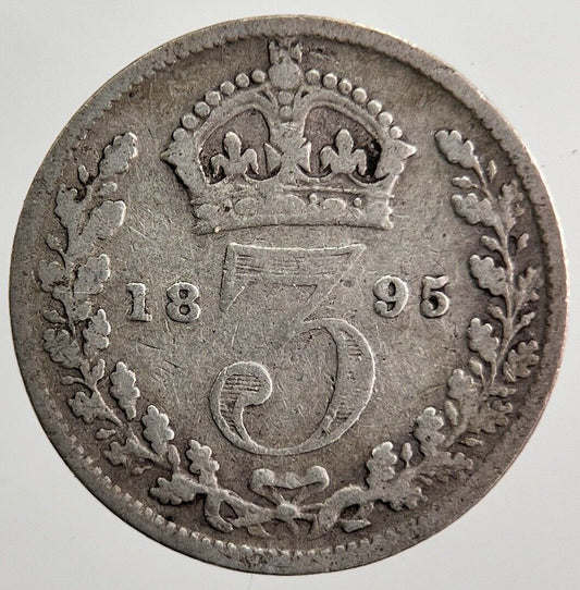 1895 Victoria Threepence Silver Coin | Collectable Grade | a7217