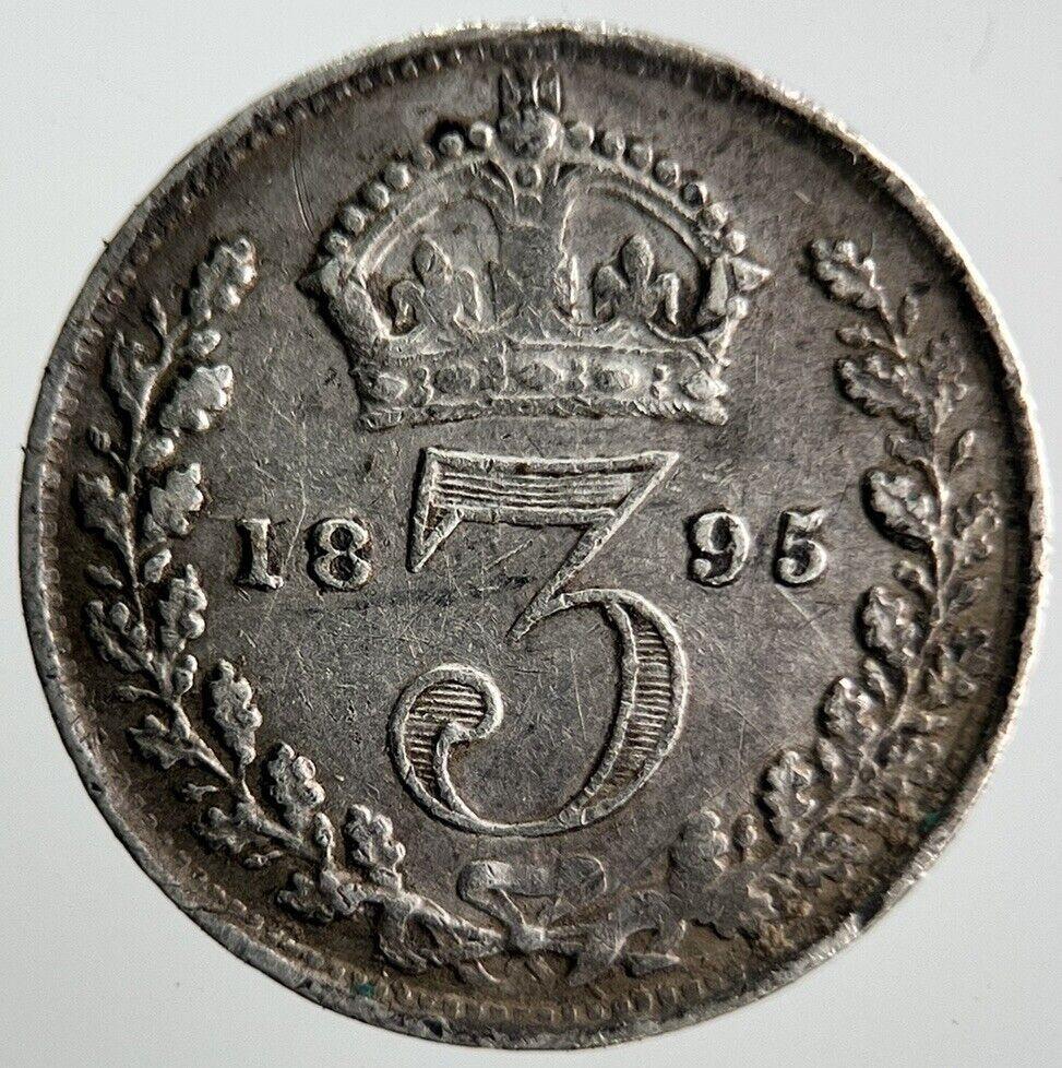 1895 Victoria Threepence Silver Coin | Very High Grade | a4050