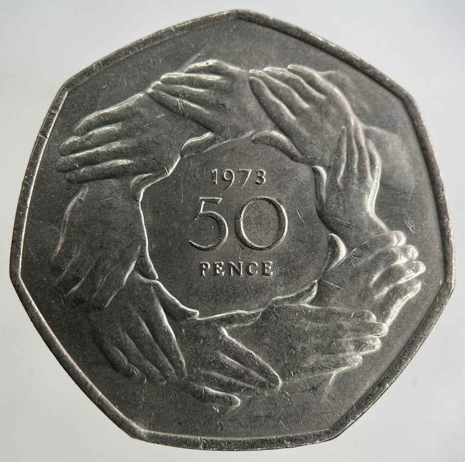 1973 Elizabeth II 2nd 50p Fifty-Pence Coin | Very High Grade