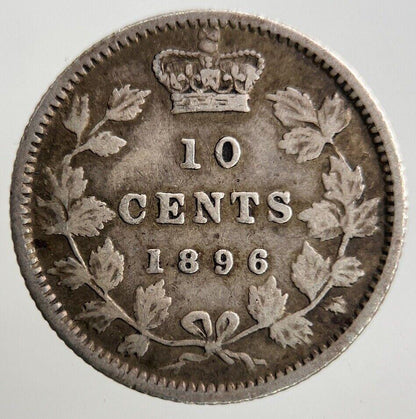 1896 Canada 10 Cents Silver Coin | Fine Collectable Grade