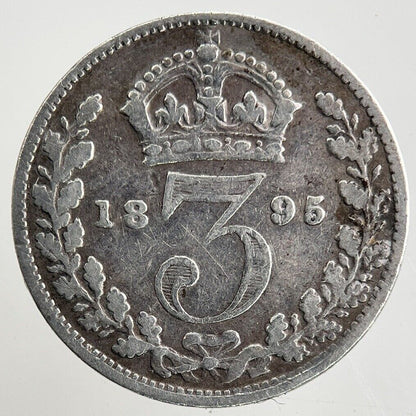 1895 Victoria Threepence Silver Coin | Fine Collectable Grade