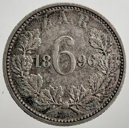 1896 South Africa Zar Sixpence Coin | Fine Collectable Grade | a7926