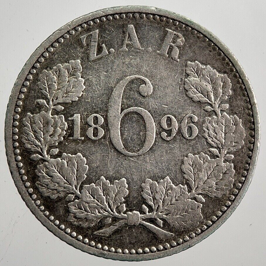 1896 South Africa Zar Sixpence Coin | Fine Collectable Grade | a7924