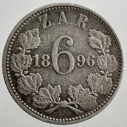 1896 South Africa Zar Sixpence Coin | Fine Collectable Grade | a7924