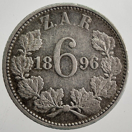 1896 South Africa Zar Sixpence Coin | Fine Collectable Grade | a7924