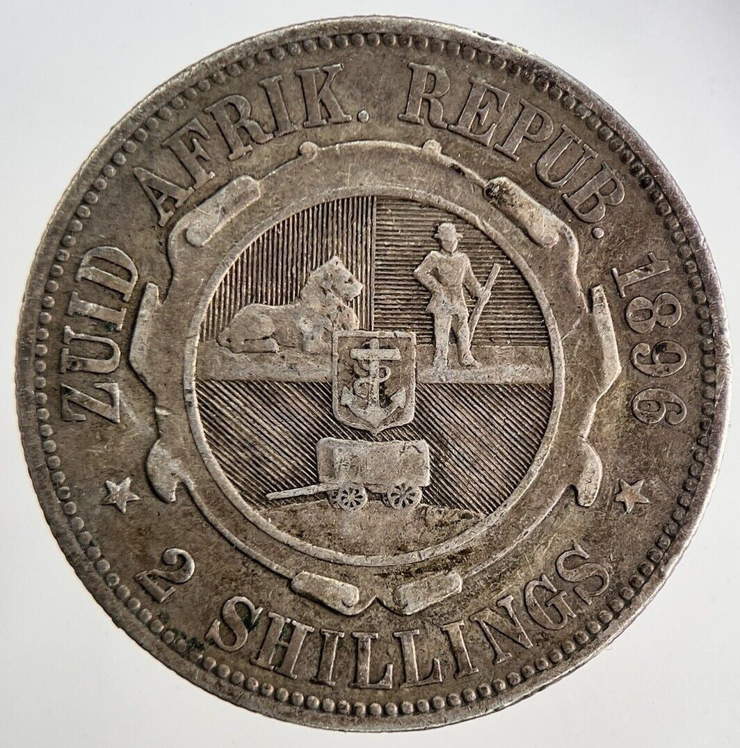 1896 South Africa Florin 2 Shillings Silver Coin | Fine Collectable Grade a6403