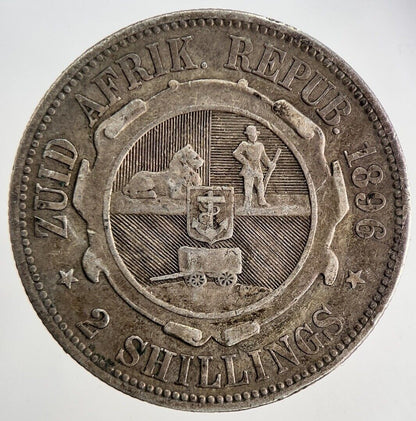 1896 South Africa Florin 2 Shillings Silver Coin | Fine Collectable Grade a6403