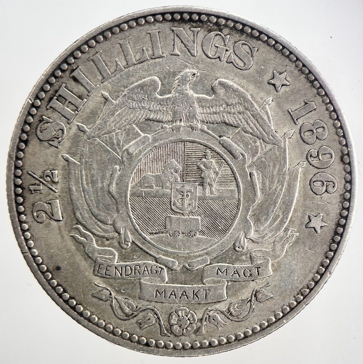 1896 South Africa Half-Crown Silver Coin | Very High Grade | a6728