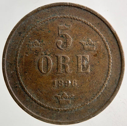 1896 Sweden 5 Ore Coin | Collectable Grade