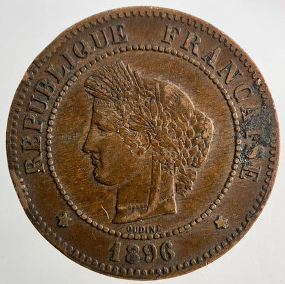 1896 France 5 Centimes Coin | Very High Grade