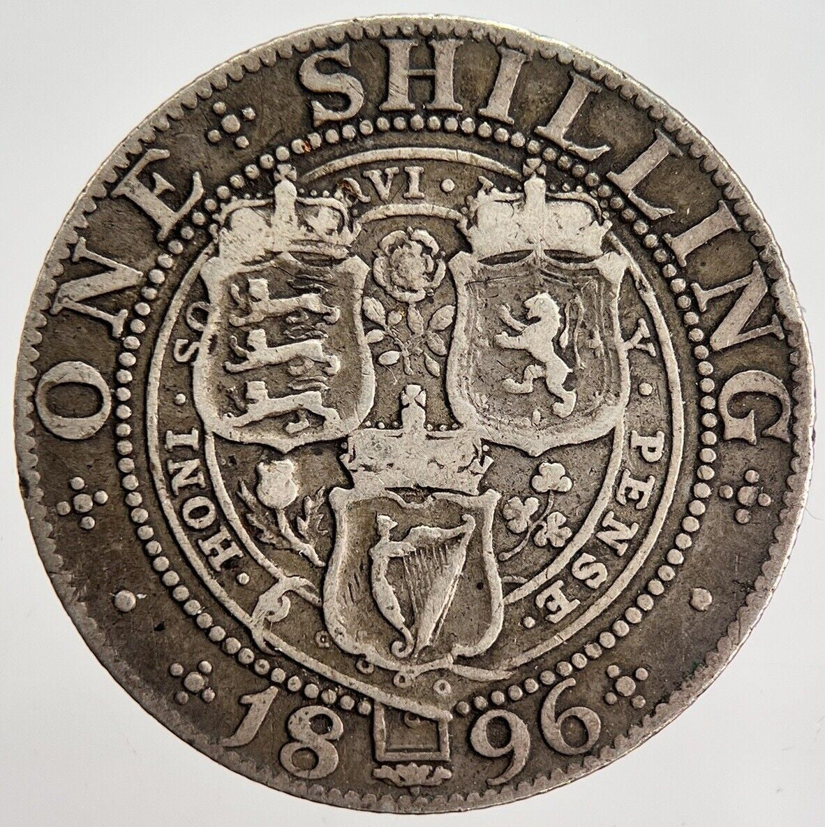 1896 Veiled Head Victoria Shilling Silver Coin | Collectable Grade | a2459