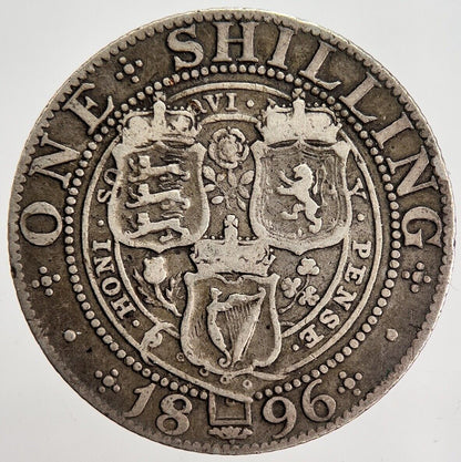 1896 Veiled Head Victoria Shilling Silver Coin | Collectable Grade | a2459