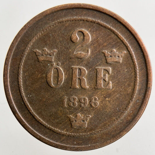 1896 Sweden 2 Ore Coin | Fine Collectable Grade